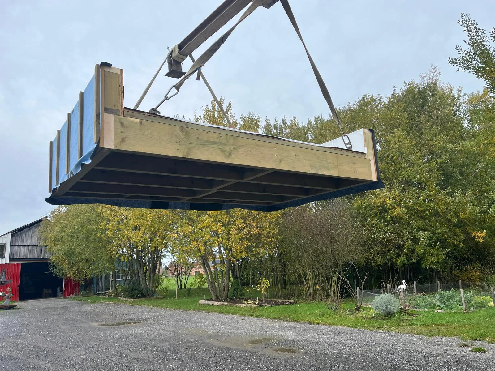 Prefab plat dak geplaatst door ECOPREFAB